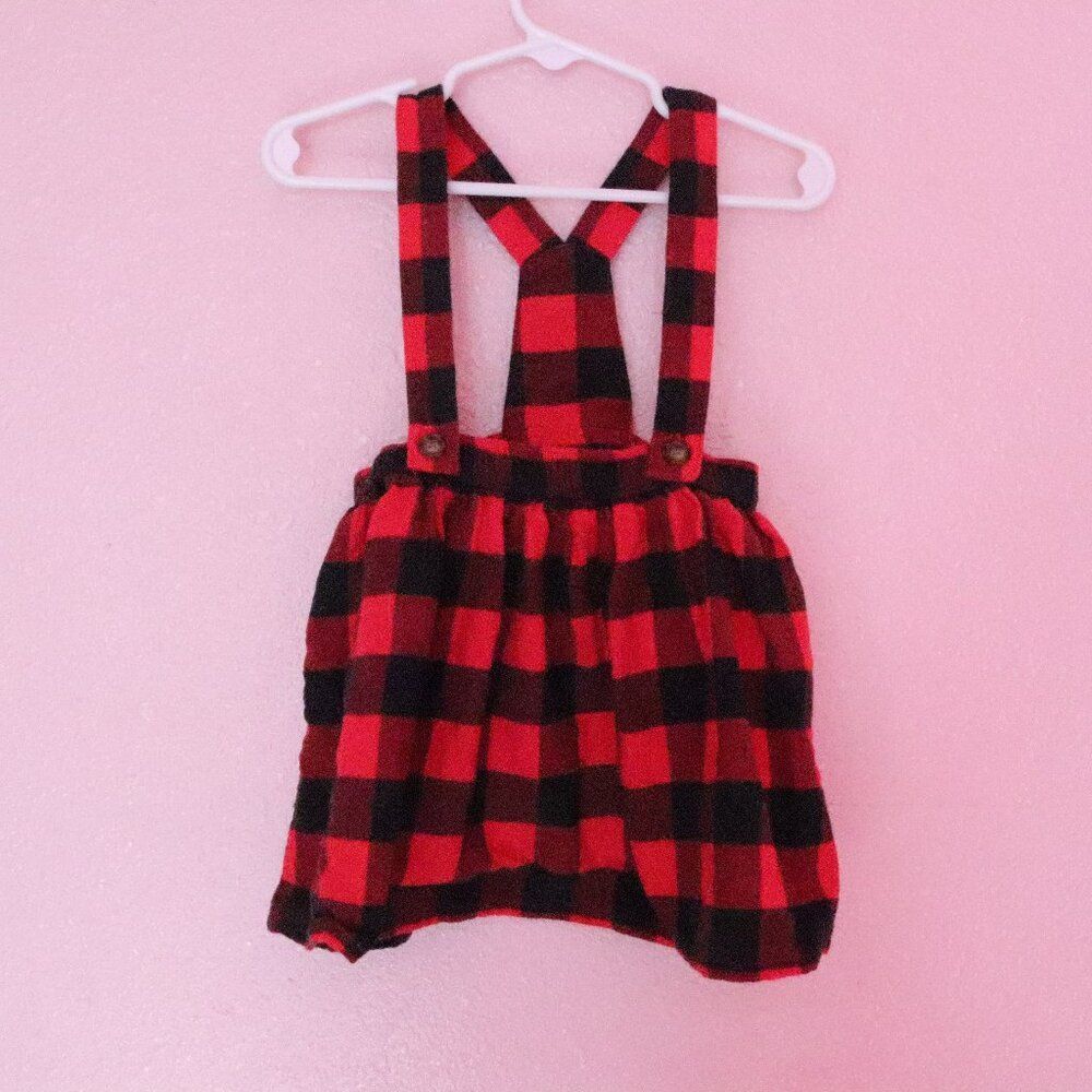 Carter's | Toddler Buffalo Plaid Jumper Overall Dress 24 months